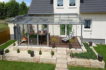 Überdachung Terrasse Seitenteil Alu Metall Passau 
